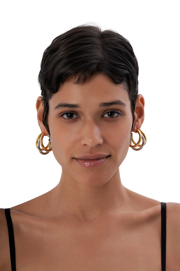 DOUBLE Two-Tone Hoops
