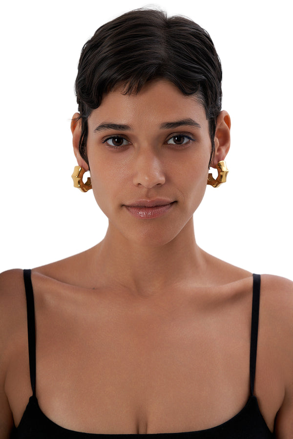 Vintage-inspired Chunky Bamboo Hoops