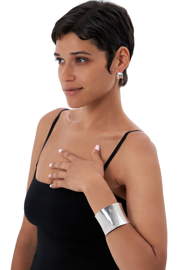 Mirror Hoops & Mirror Cuff Bracelet