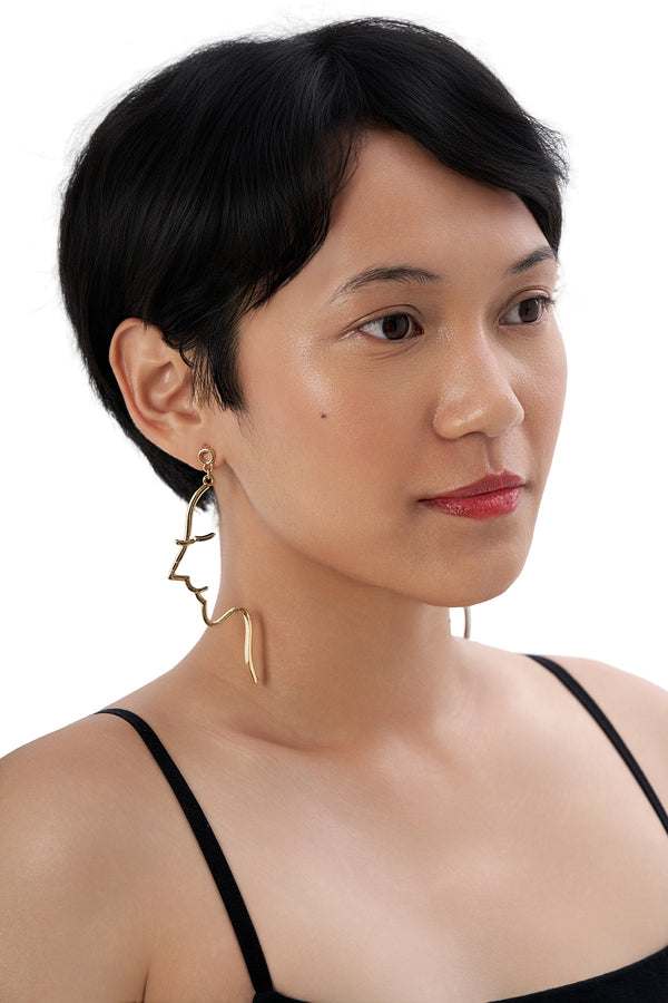 Abstract Face Dangling Earrings