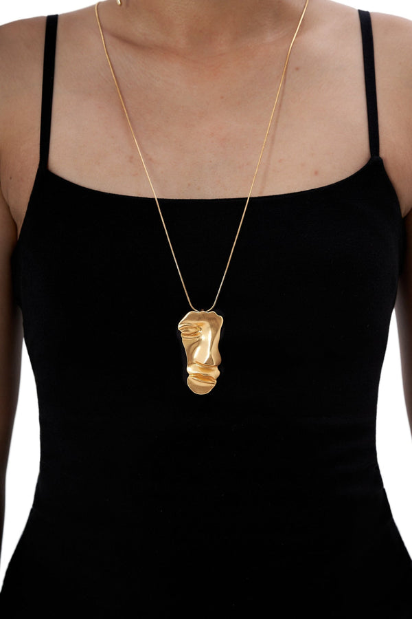 Abstract Retro Face Necklace