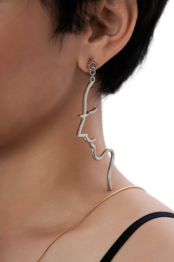Abstract Face Dangling Earrings