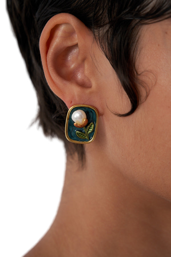 Botanical Pearl Garden Studs