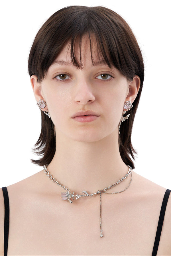 Thorned Rose Earrings & Necklace