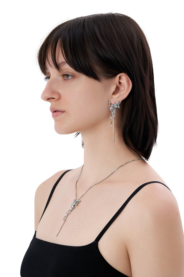 Fairy Butterfly Mismatch Earrings & Necklace