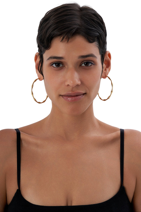 Classic Golden Bamboo Hoops